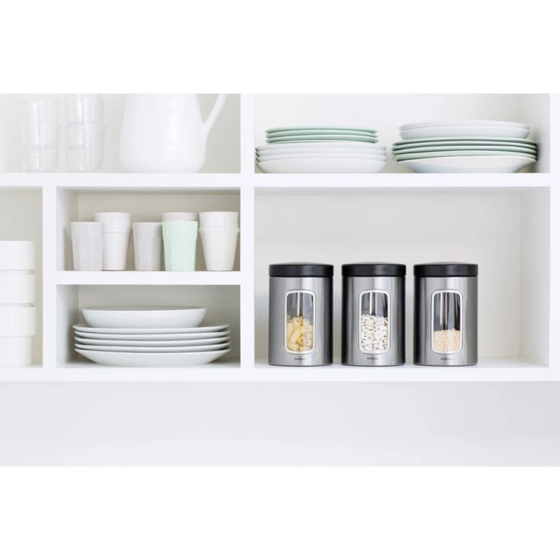 Буркан Brabantia Window 1.4L, Matt Steel Fingerprint Proof